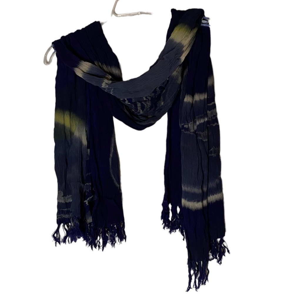 The Monkey Design Navy Fringe Scarf